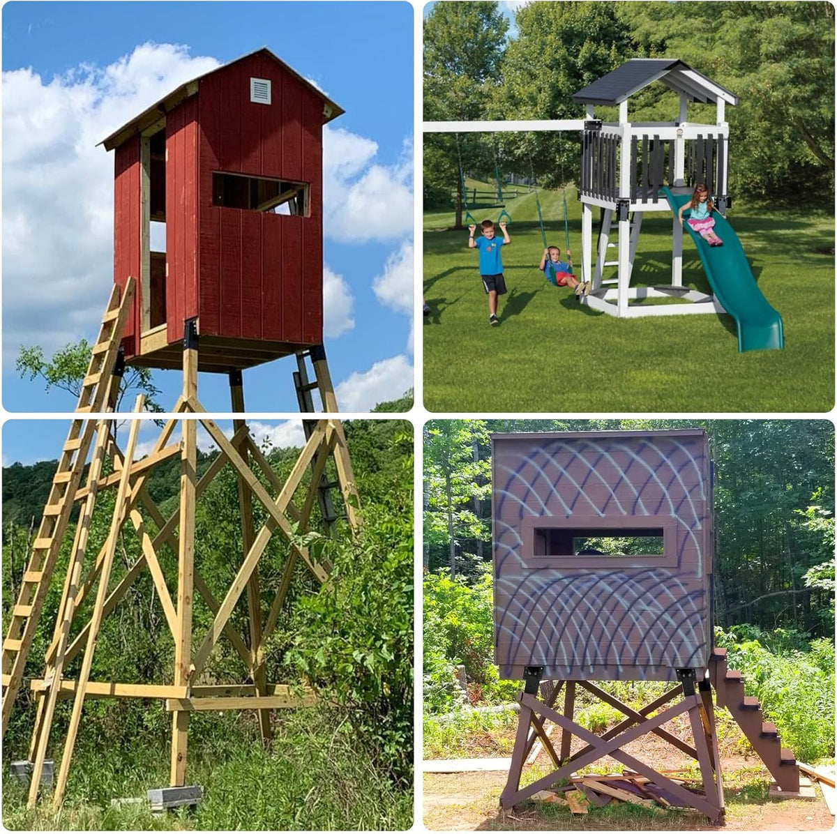 Heavy Duty Deer Stand Brackets - 4x4 Steel Angle Supports for Hunting Blinds
