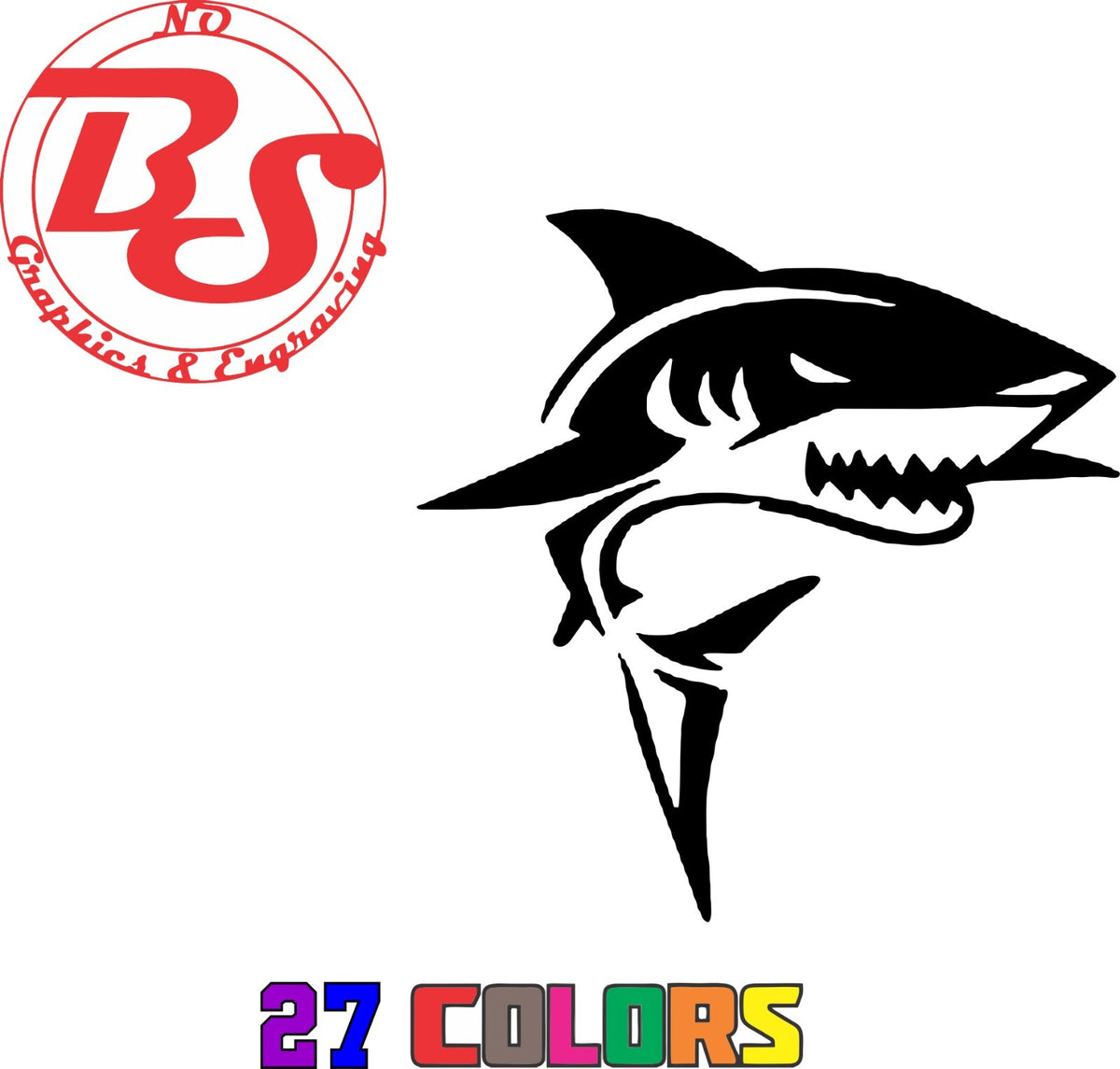 6-Inch Ocean Fish Vinyl Decal - Shark Great White Hammerhead Ocean Salt Water Fish