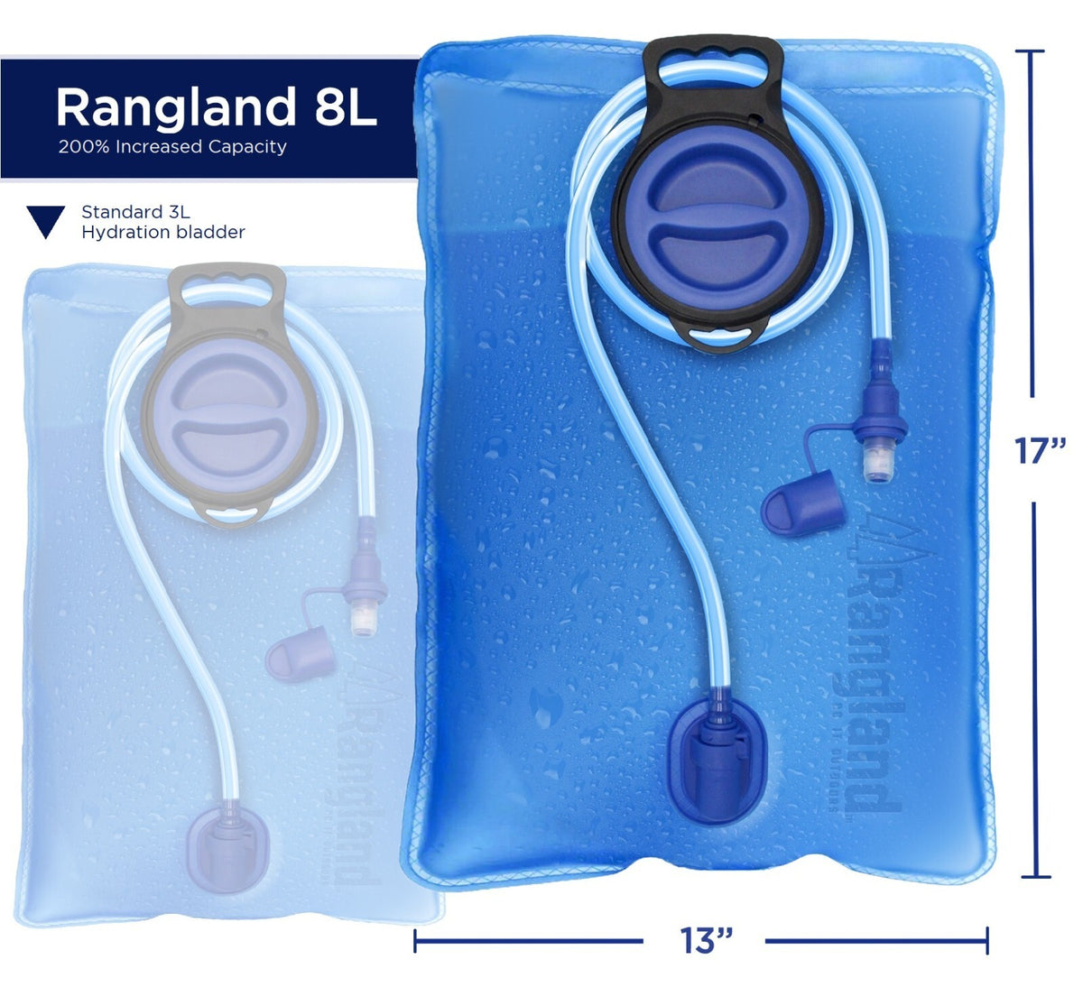 Large Hydration Bladder 8L Water Reservoir with Wide Mouth & Leak-Proof Valve