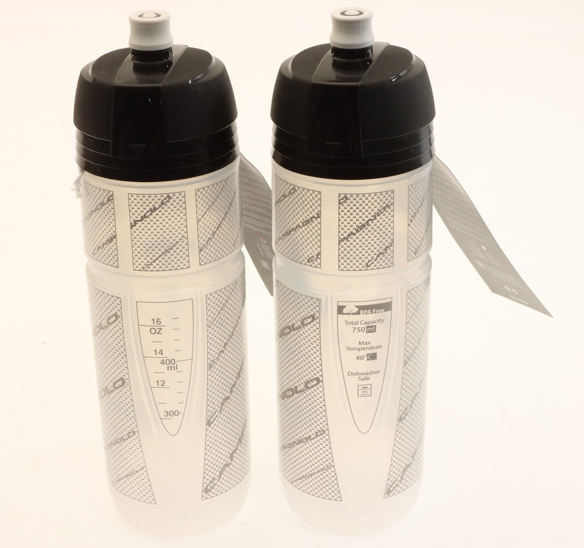 2 Pack 750ml Leakproof Water Bottles - Clear BPA-Free Cycling Hydration