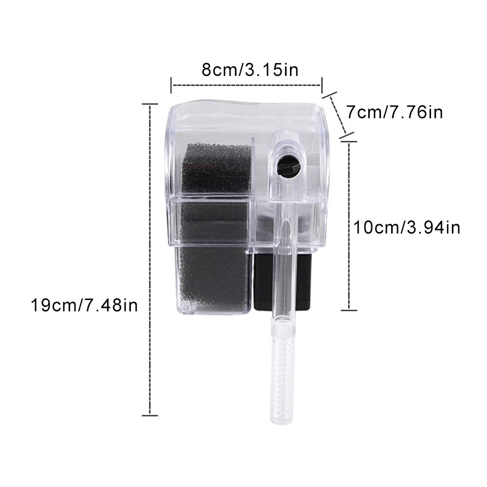 External Water Filter for Aquarium Fish Tank with Oxygenation Cascade Flow