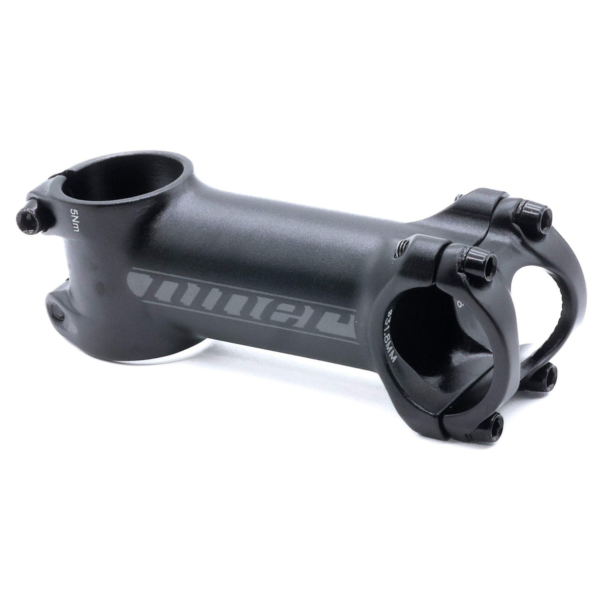 Bike Stem Alloy Black 31.8mm Clamp - Adjustable 7° Rise, Lightweight
