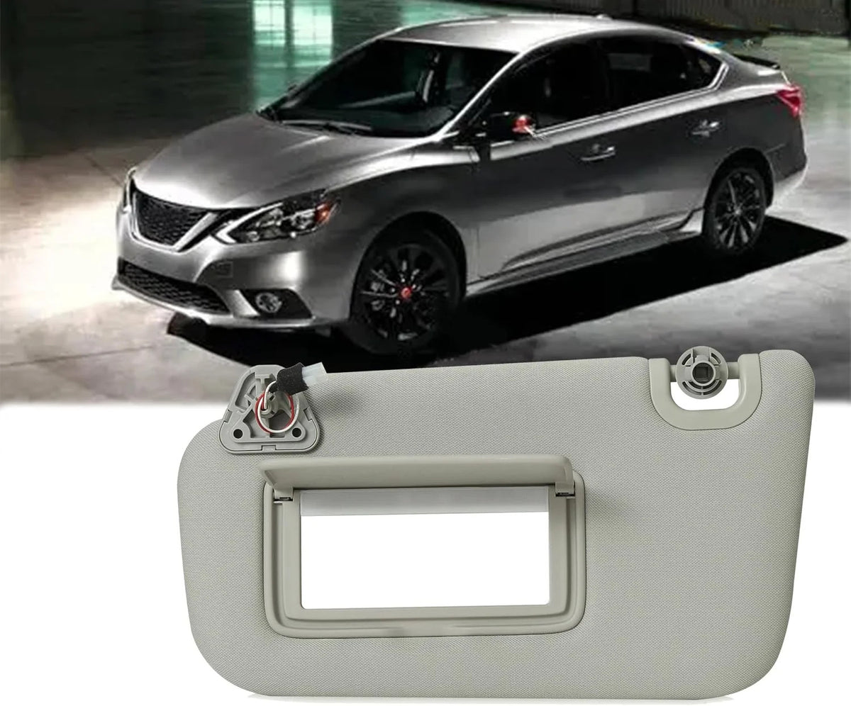 Driver Side Sun Visor for Nissan Sentra 2013-2019 Gray Replacement Part