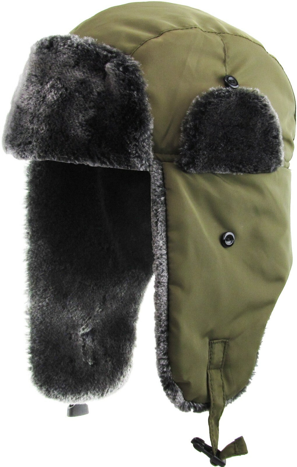 Solid Camo Soft Fur Aviator Trapper Winter Hat Ski Warm Cap