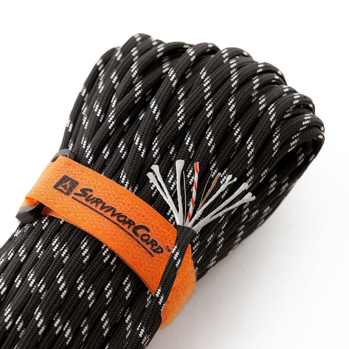 Reflective Paracord Survival Cord with Fire Starter & Fishing Line