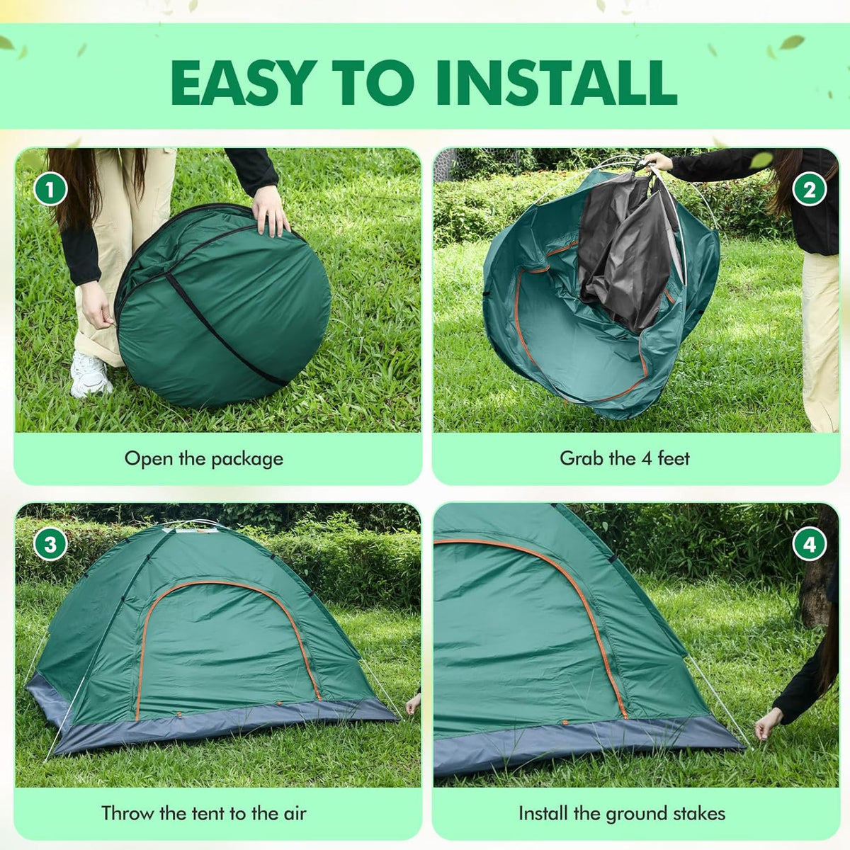 6 Pack 2 Person Outdoor Camping Tents with Rain Fly and Carrying Bag for Homeless Emergency Shelter