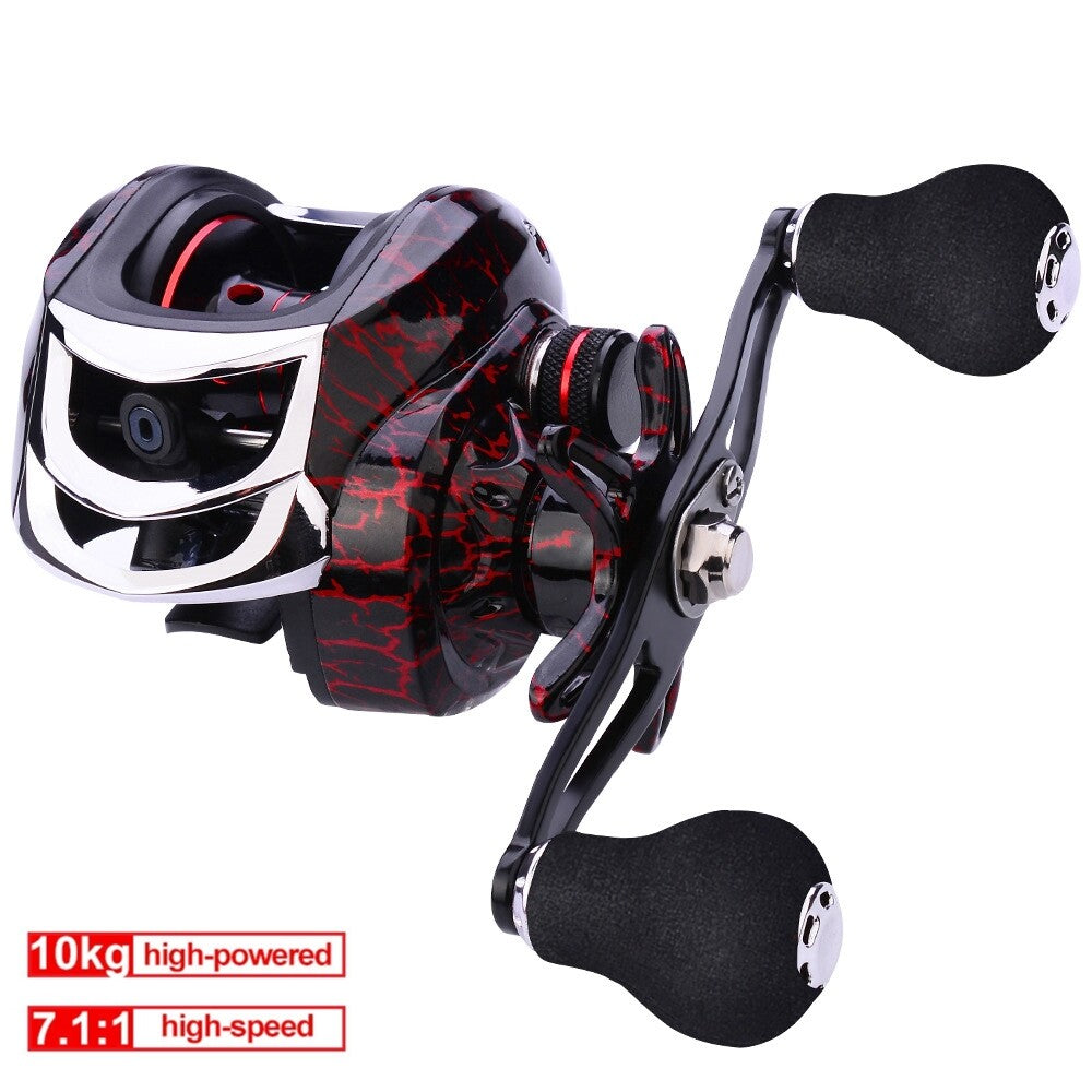High-Speed Baitcasting Fishing Reel 7.2:1 Gear Ratio Max 22LB Drag