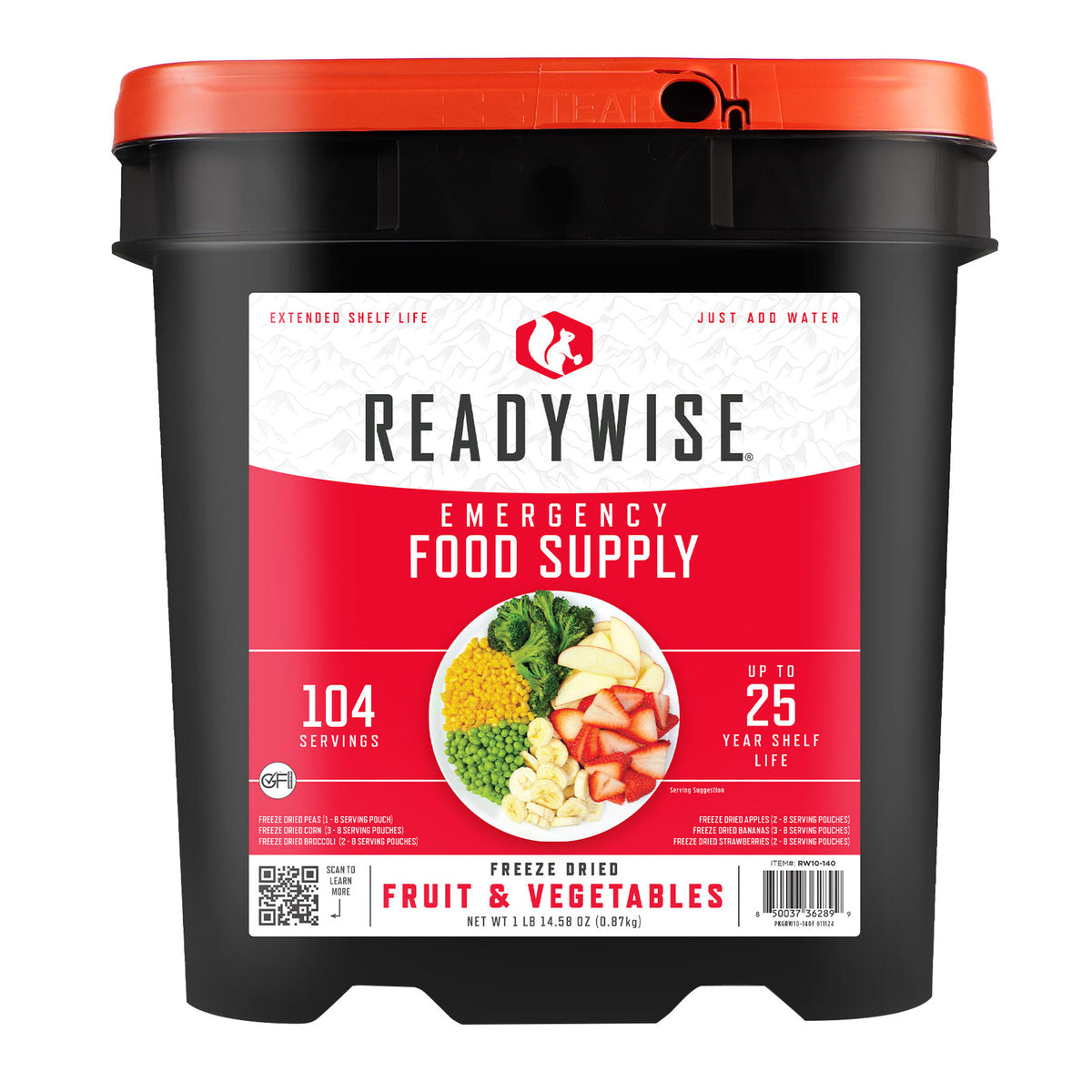 Freeze-Dried Fruit and Vegetable Emergency Food Supply 104 Servings