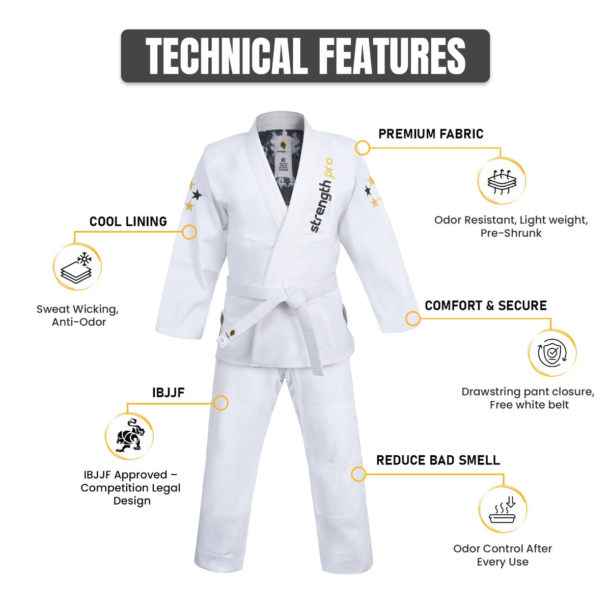 Men’s Brazilian Jiu Jitsu Gi Lightweight Pearl Weave Uniform for Training & Competition