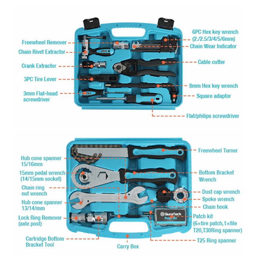 40-Piece Bike Repair Kit with Tools & Case for Bicycle Maintenance