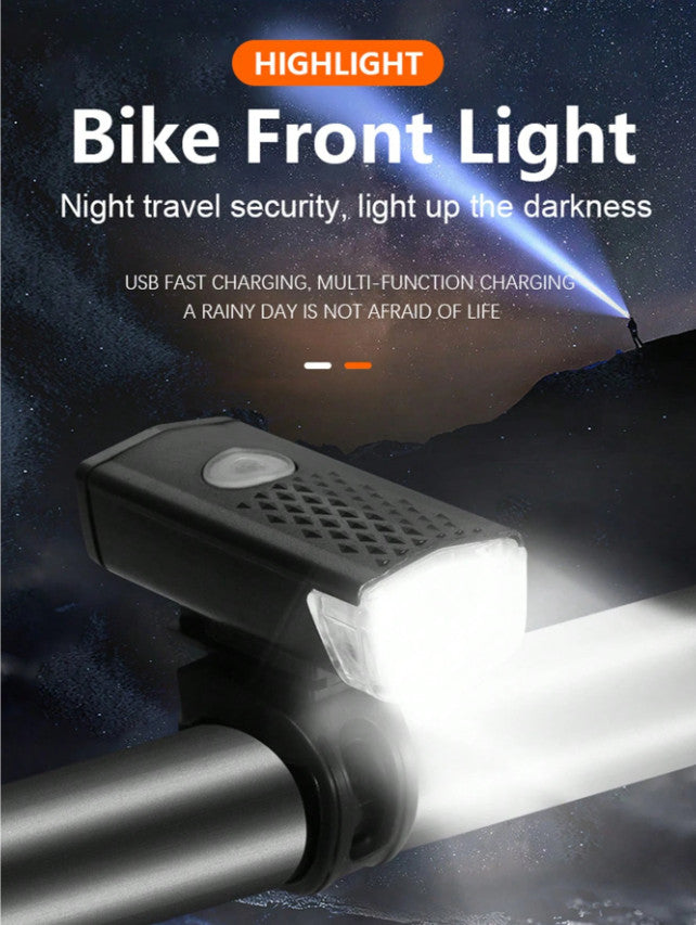 USB Rechargeable Bike Headlight - Super Bright, Weather-Resistant for Night Riding