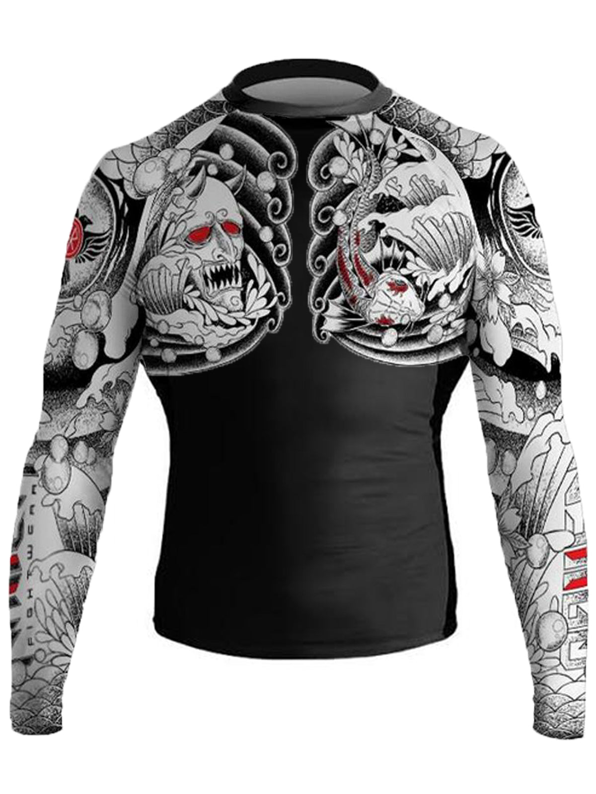 Men's MMA Rash Guard Irezumi 1.0 Long Sleeve Compression Shirt Black