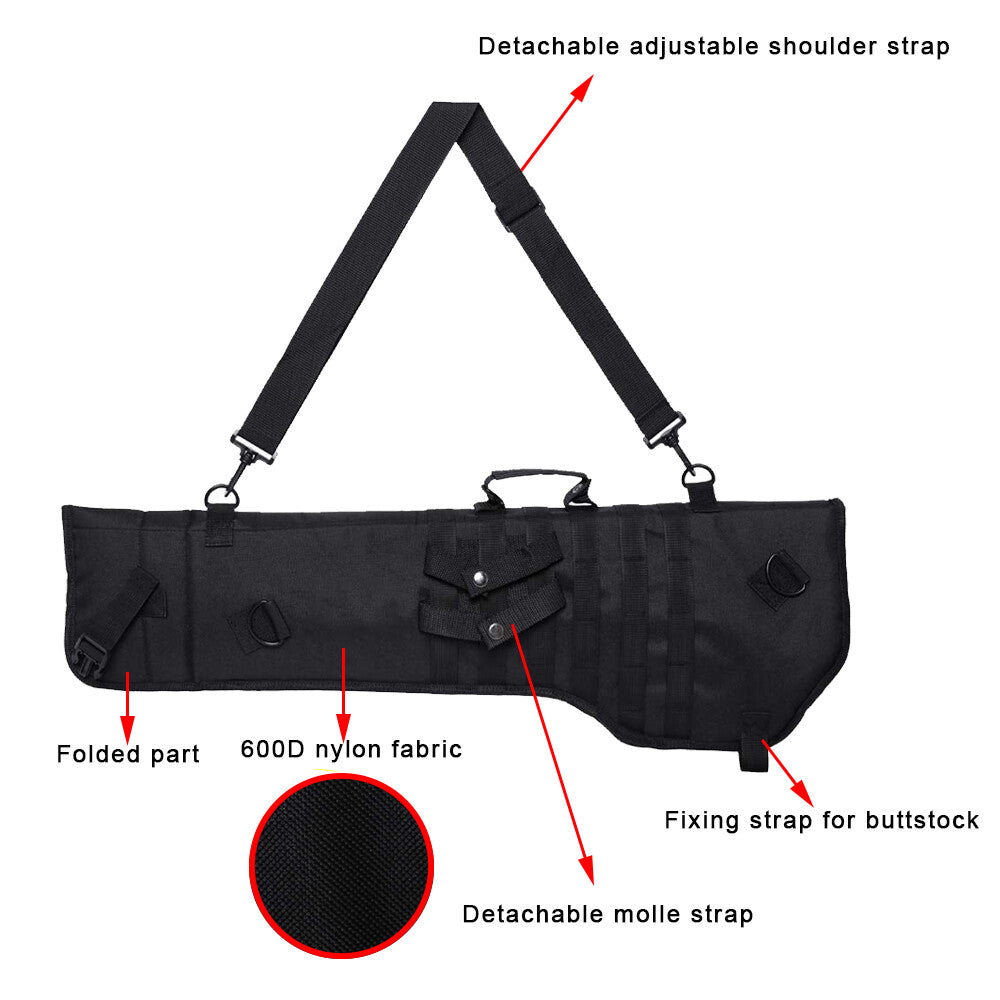 Tactical Rifle Bag with Padded Case for Hunting & Outdoor Use, 29 Inches