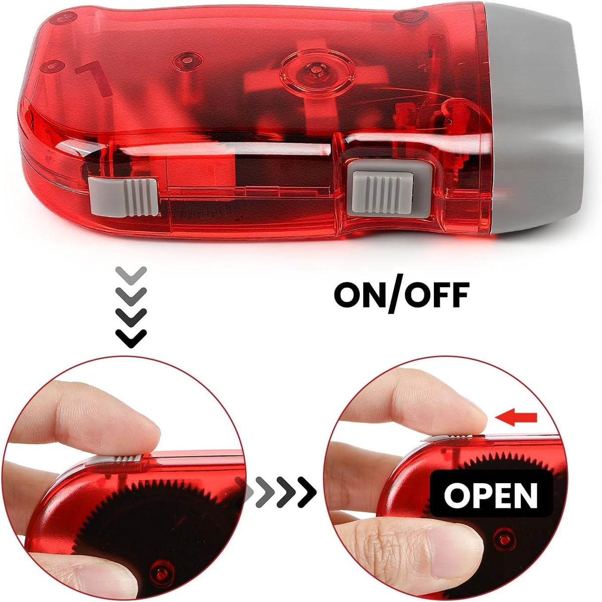 4 Pack Hand Crank LED Emergency Flashlights - No Batteries Required