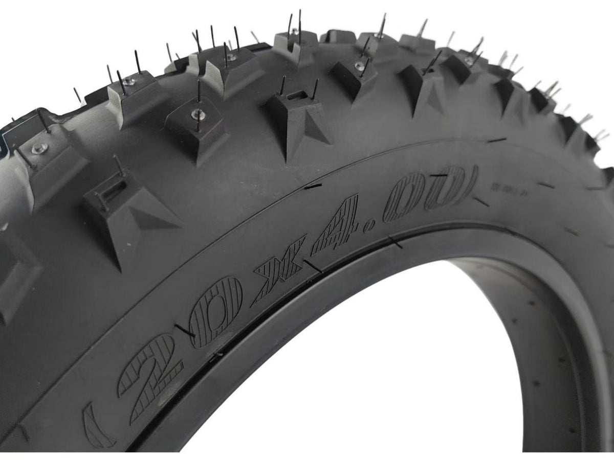 20x4.0 Fat Snow Bicycle Tire with Studded Tread for E-Bikes