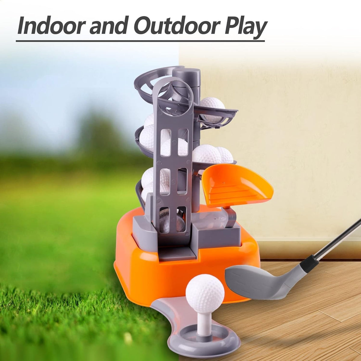 Toddler Golf Set with Ball-to-Tee Trainer and Golf Clubs - Fun Outdoor Play for Kids 3-8