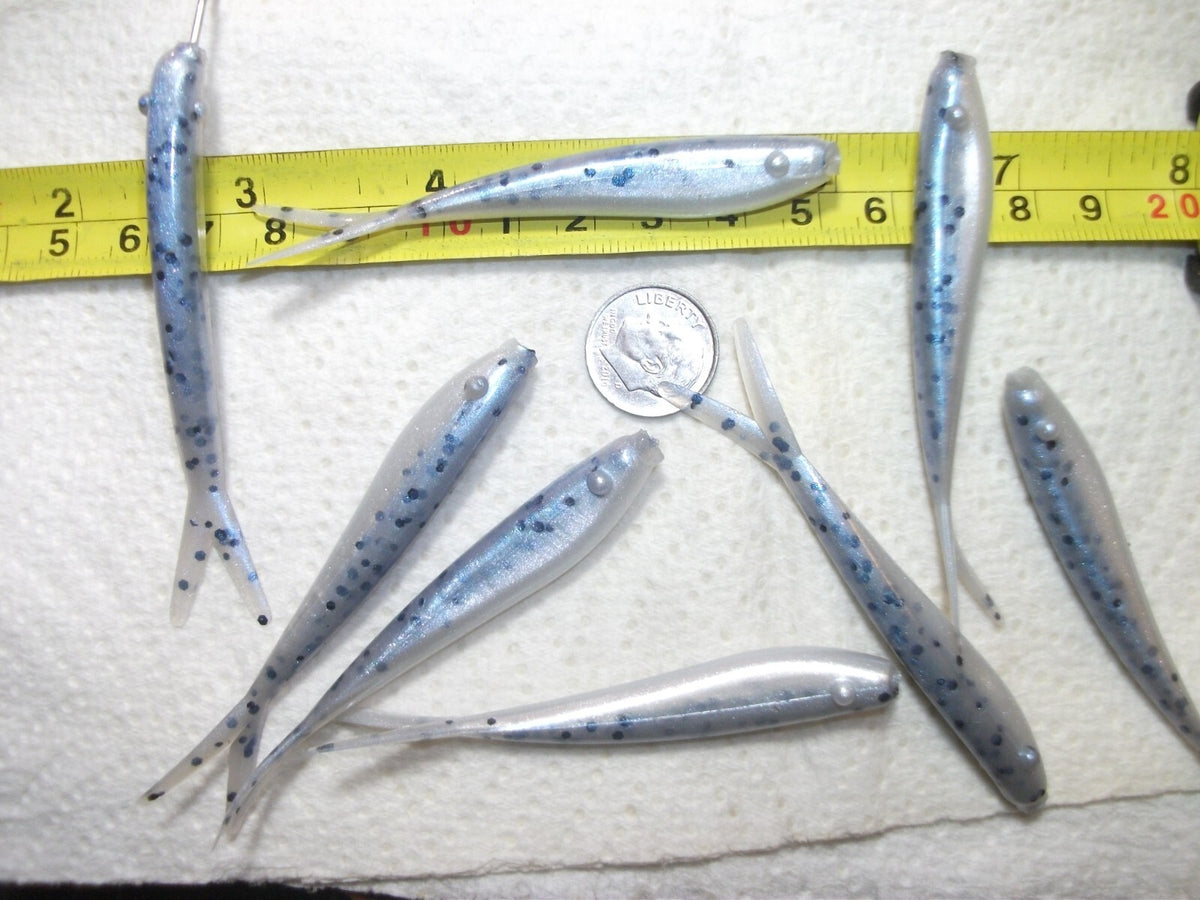 Artificial Soft Plastic Minnows for Bass and Walleye Fishing - 3" Monkey Shiner