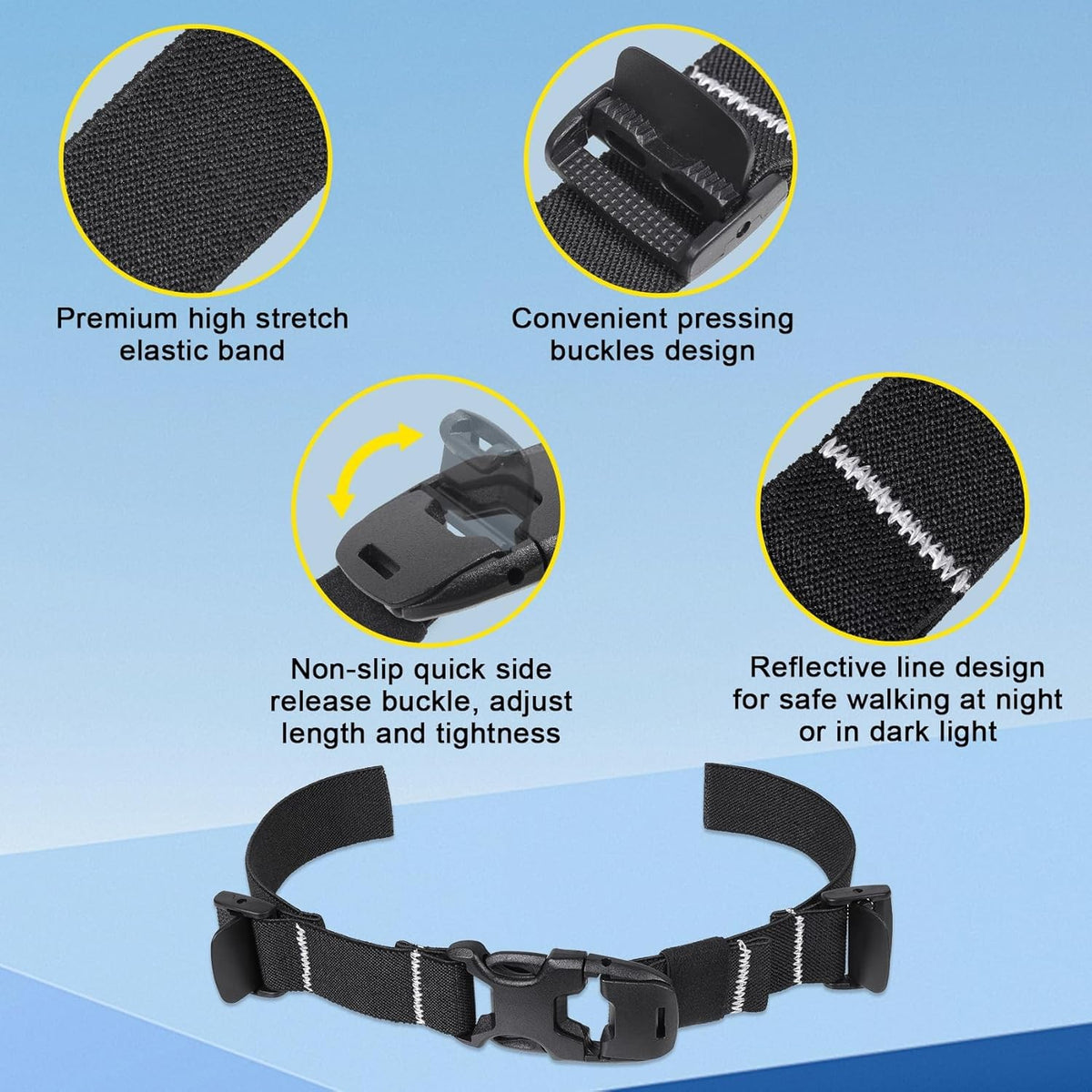 Heavy Duty Adjustable Backpack Chest Strap Elastic Add-On