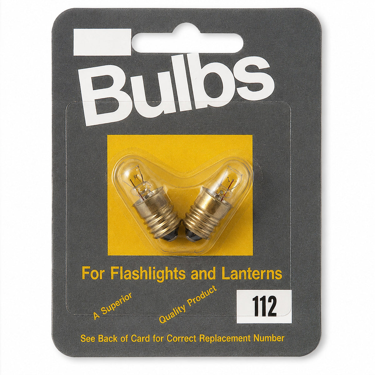 2 Pack No. 112 Incandescent Flashlight Bulbs E10 Screw Base Replacement