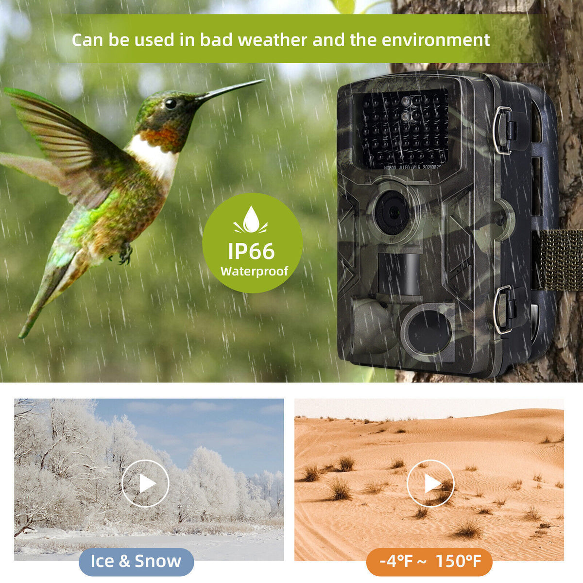 4K 50MP Trail Camera with Night Vision Waterproof Wildlife Hunting Camera
