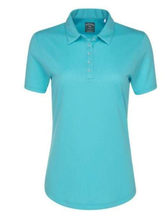 Women's Blue Birdseye Polo Shirt - Athletic Fit, Lightweight Golf Top