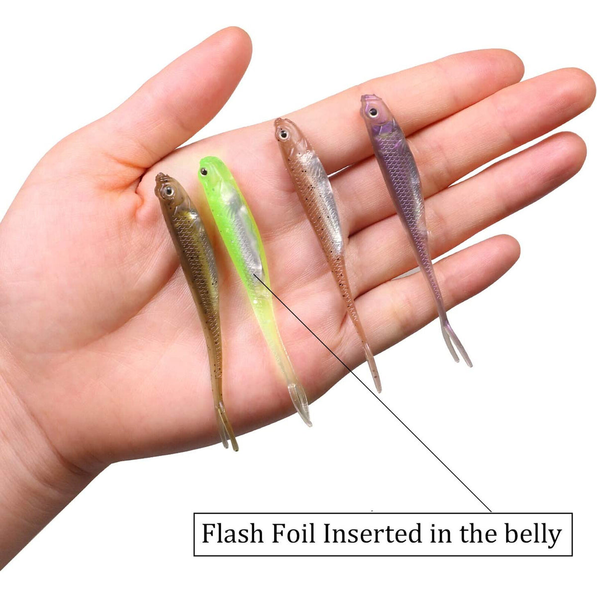 6Pcs Soft Swimbait Fishing Lures - Realistic Jerk Shad Minnow Drop Shot Baits