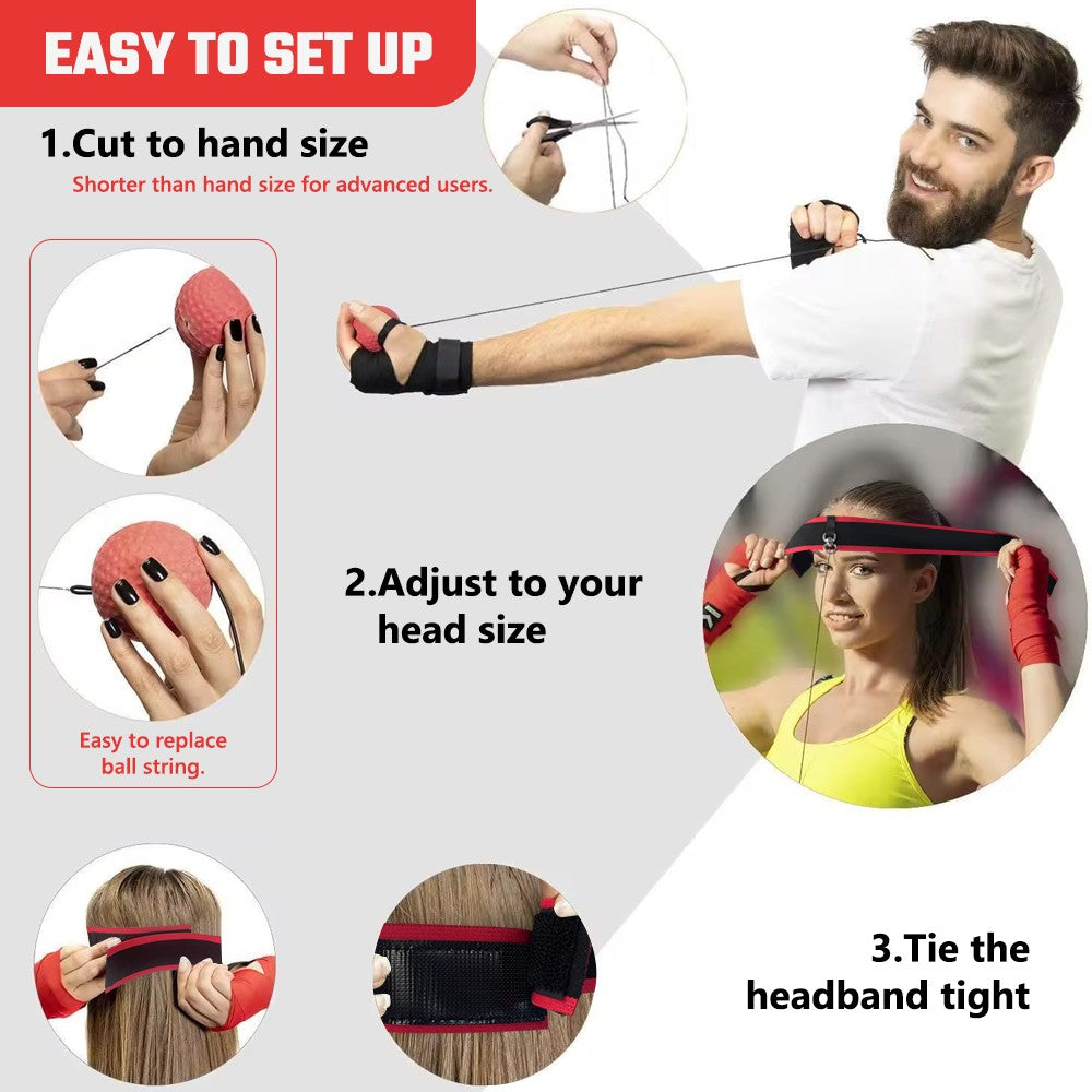 Reflex Boxing Speed Ball with Adjustable Headbands for Punch Training Fitness