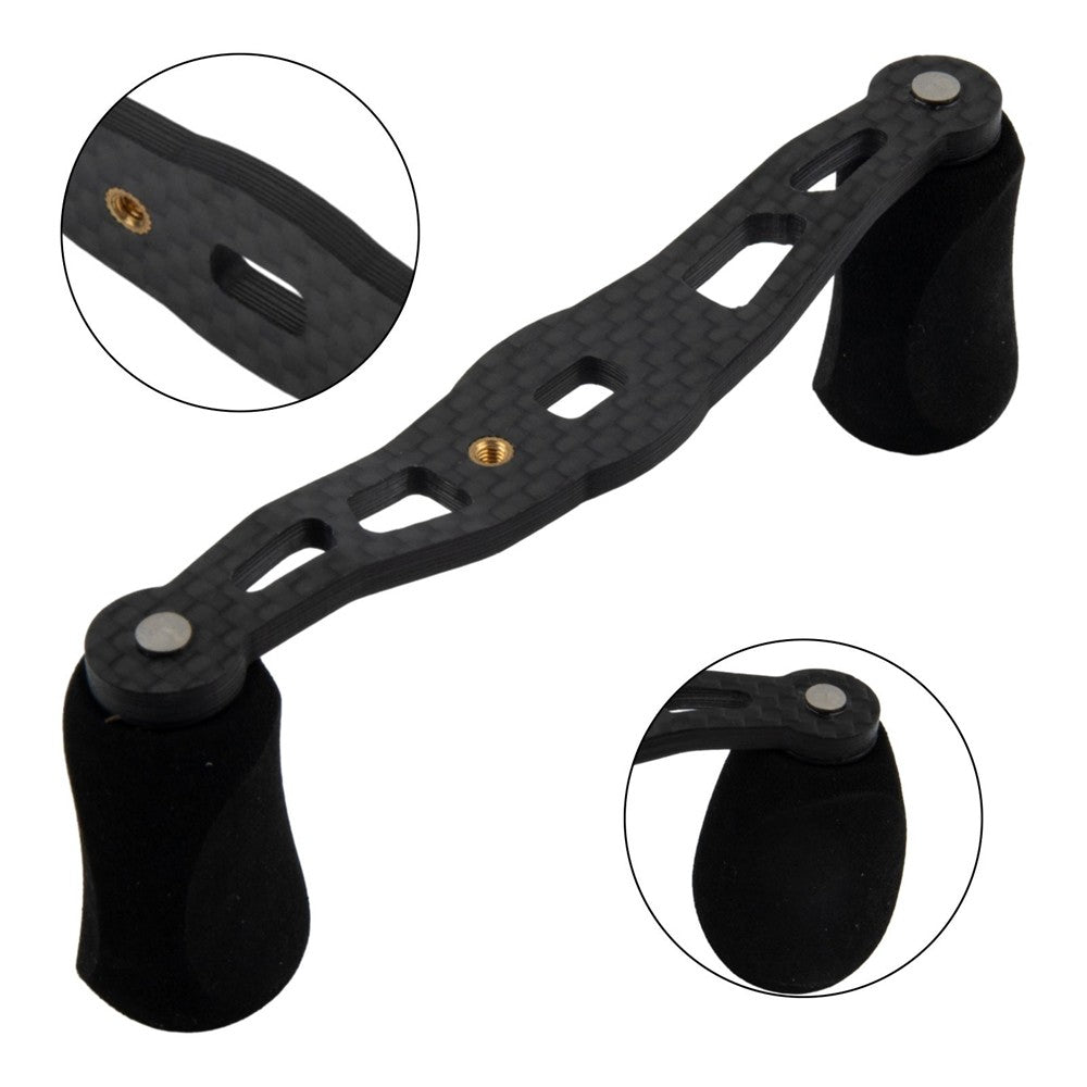 Carbon Fiber Fishing Reel Handle Left Right Compatible with Baitcasting & Trolling Reels