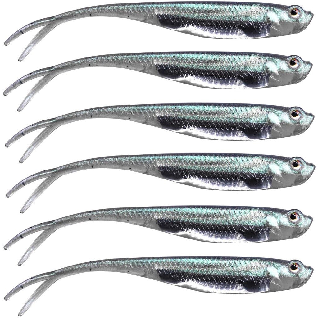 6Pcs Soft Swimbait Fishing Lures - Realistic Jerk Shad Minnow Drop Shot Baits