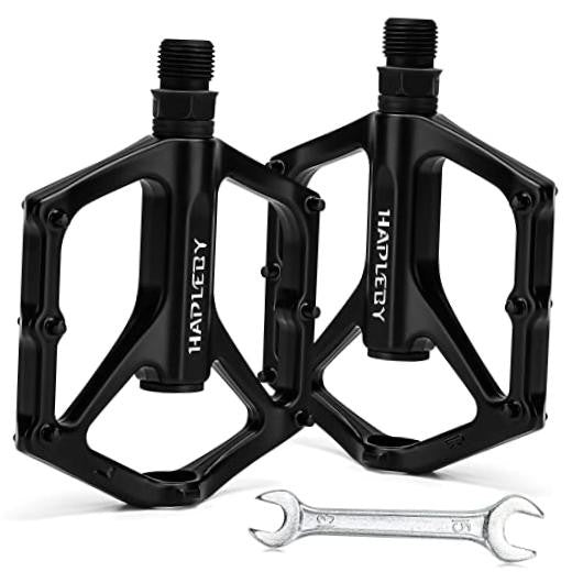 Bike Pedals 9/16 Inch Aluminum Flat Pedal for Mountain & Road Bikes