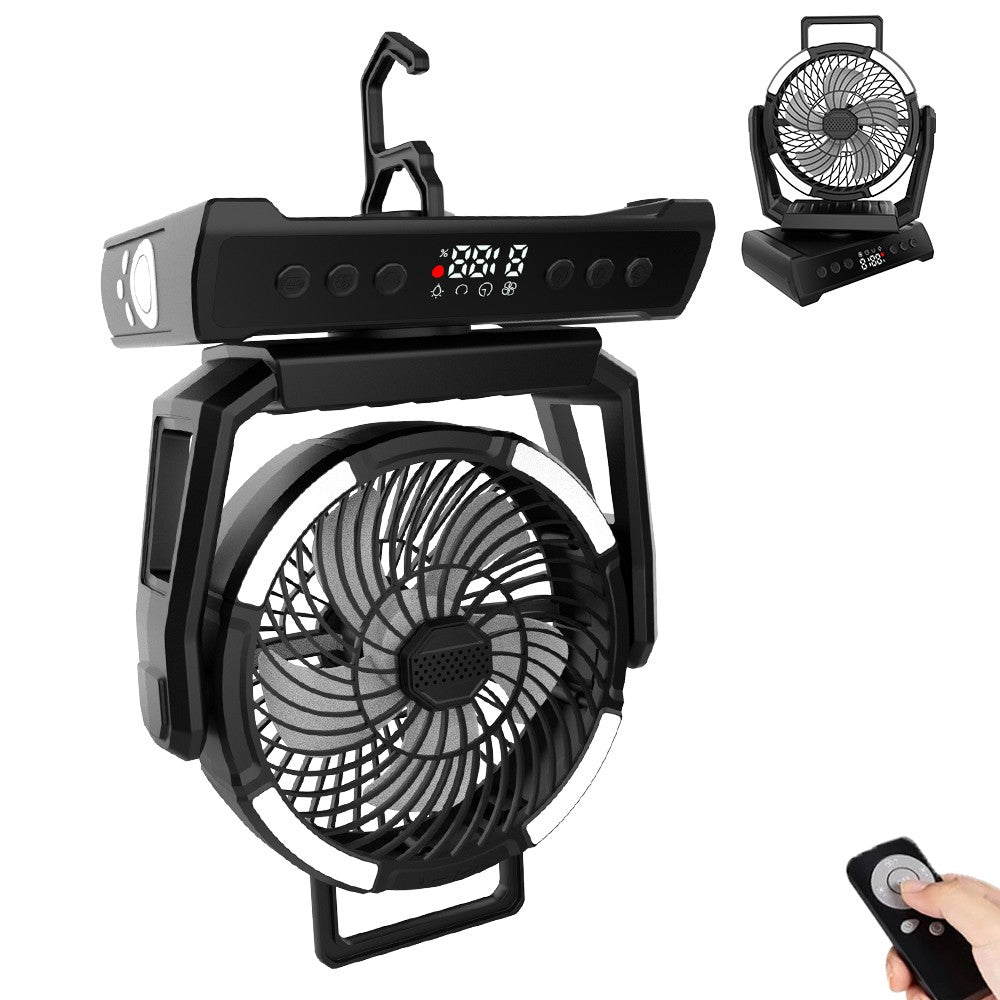 4-6 Person Waterproof Pop-Up Tent with LED Light and Camping Fan