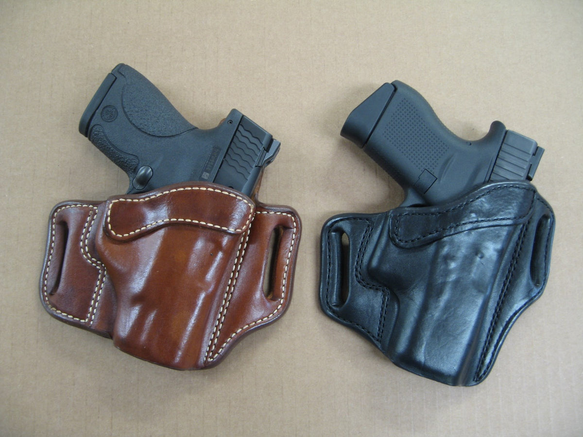 Leather OWB Pancake Holster for Handgun - Custom Fit, Left or Right Hand