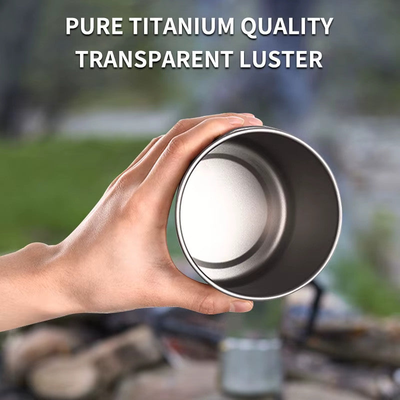 Portable Titanium Camping Mug Cup for Outdoor Travel - Multiple Sizes