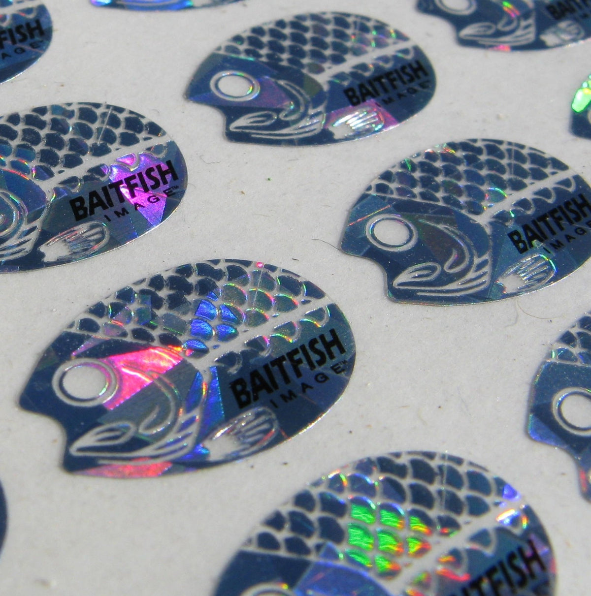 Holographic Baitfish Spinner Blade Decals for 1-2 Size Blades - 180 Pack