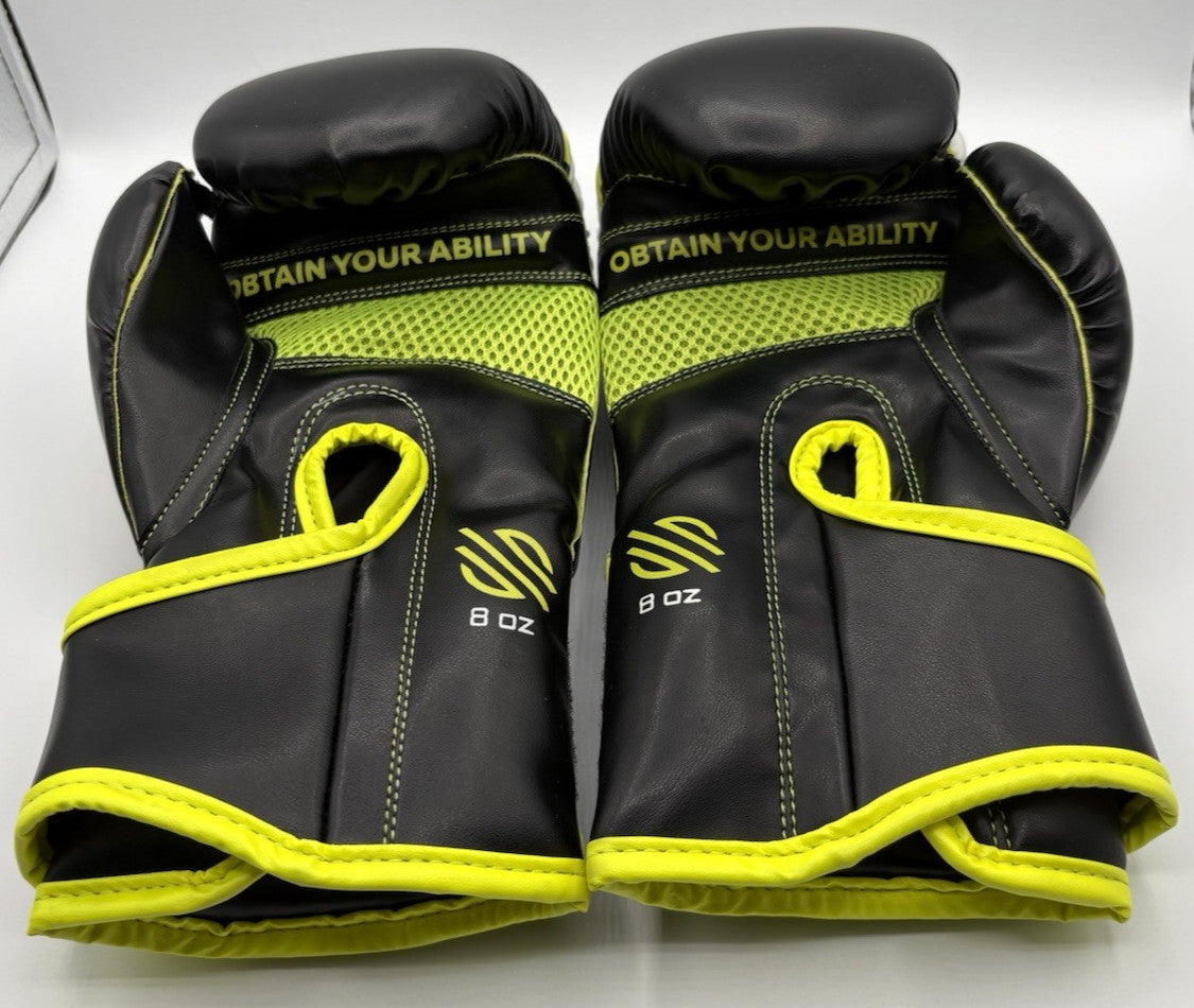 Gel Boxing Gloves 8 oz for Sparring & Training - Yellow & Black