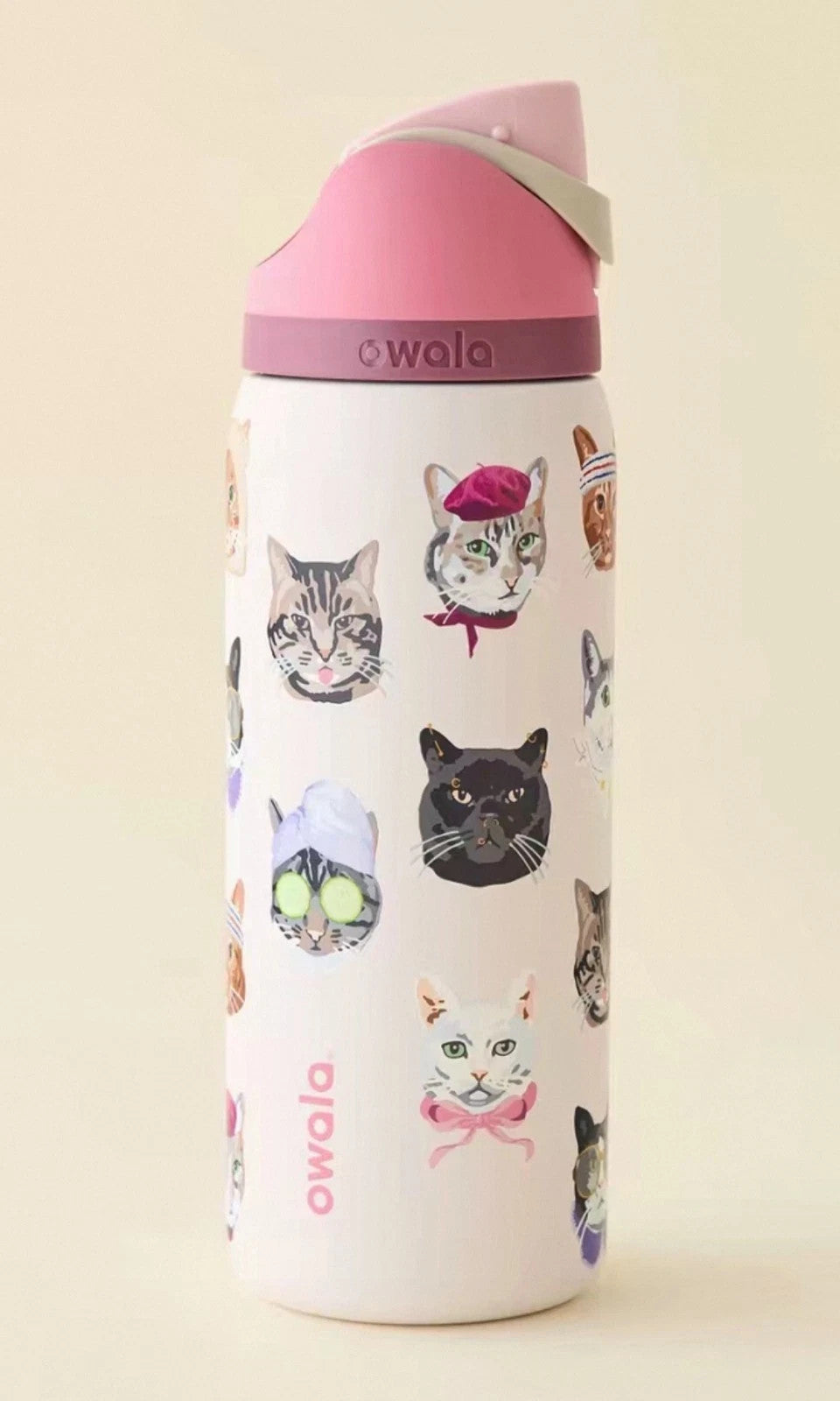 Owala UO Exclusive Cat Collage 32oz Water Bottle - Pink, Fun & Hydrating