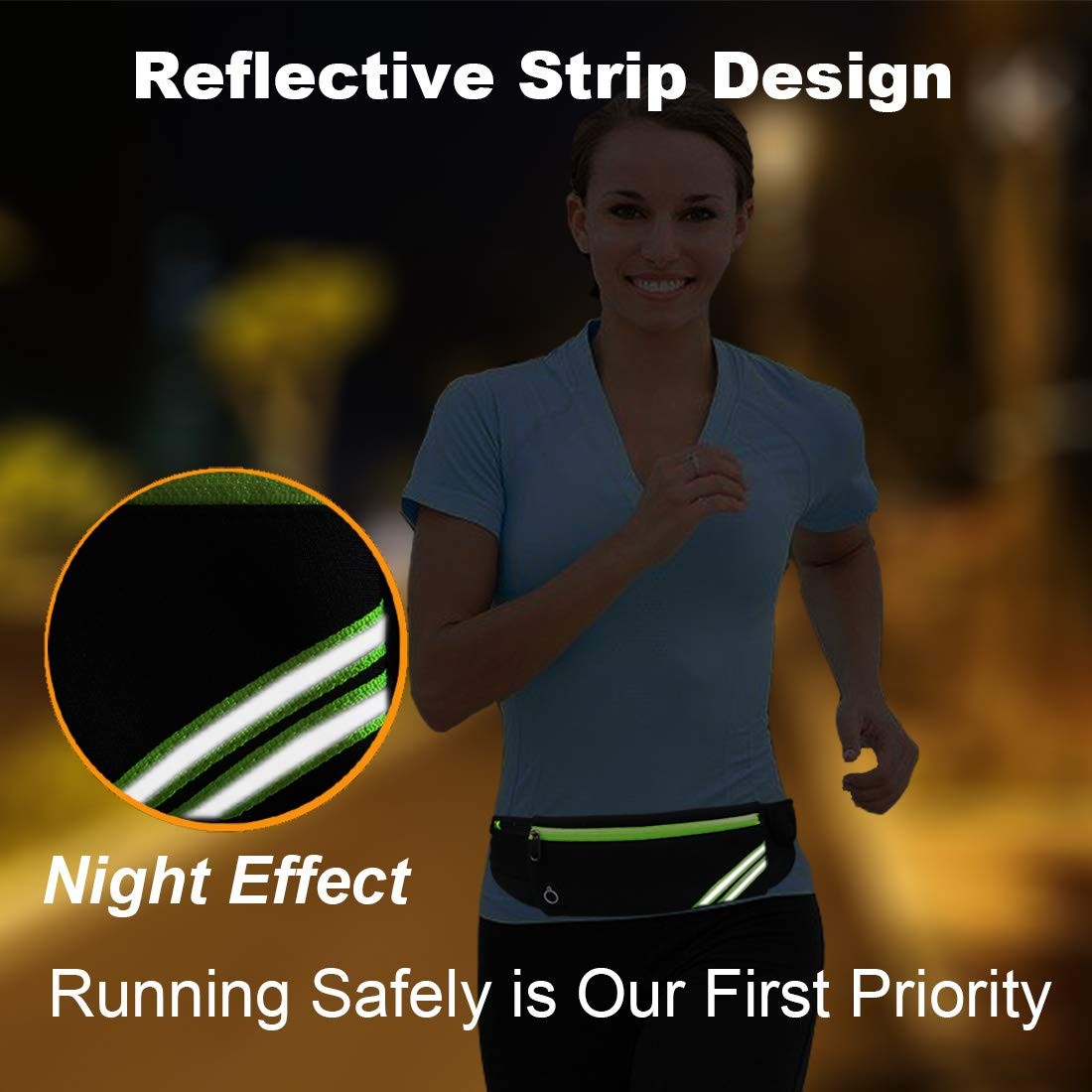 Running Belt Fanny Pack for Jogging, Hiking, Cycling - Water Resistant, Adjustable