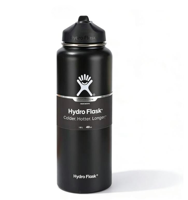 40 oz Vacuum Insulated Stainless Steel Water Bottle with Wide Mouth and Leakproof Straw Lid
