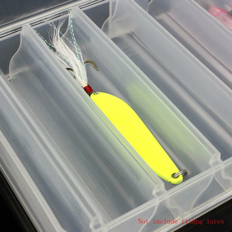 Double Side Fishing Tackle Box with 14 Compartments for Lures and Hooks