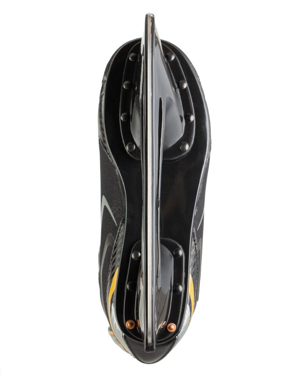 Men's Ice Hockey Skates - Sizes 5-13, Black with Silver & Gold Details