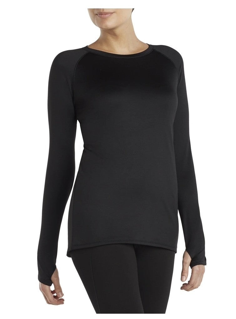 Women's Plush Warmth Base Layer Top with Crew Neck and Contoured Thumbholes