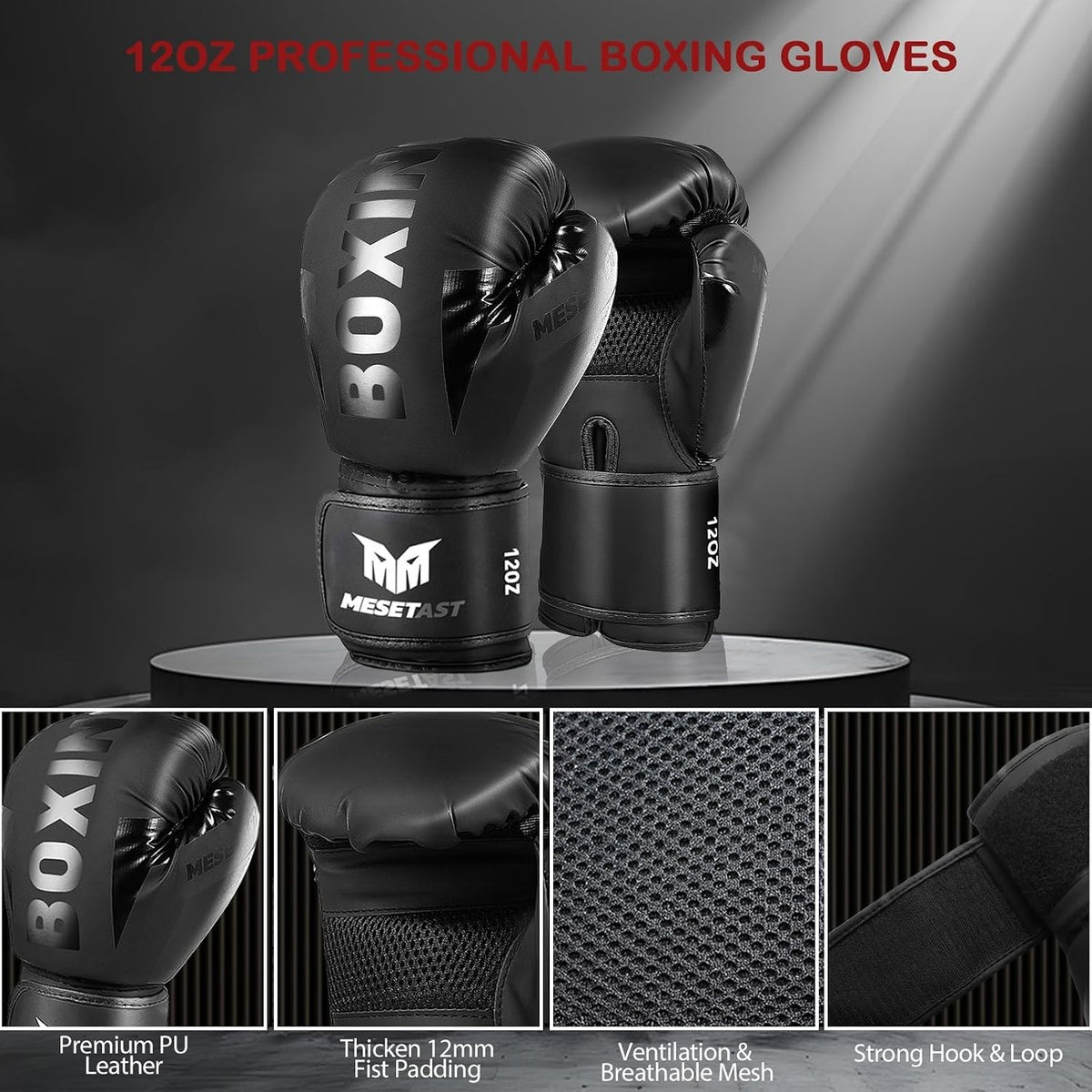 Heavy Boxing Bag Set with Shock Absorbing Gloves - 4ft Training Equipment