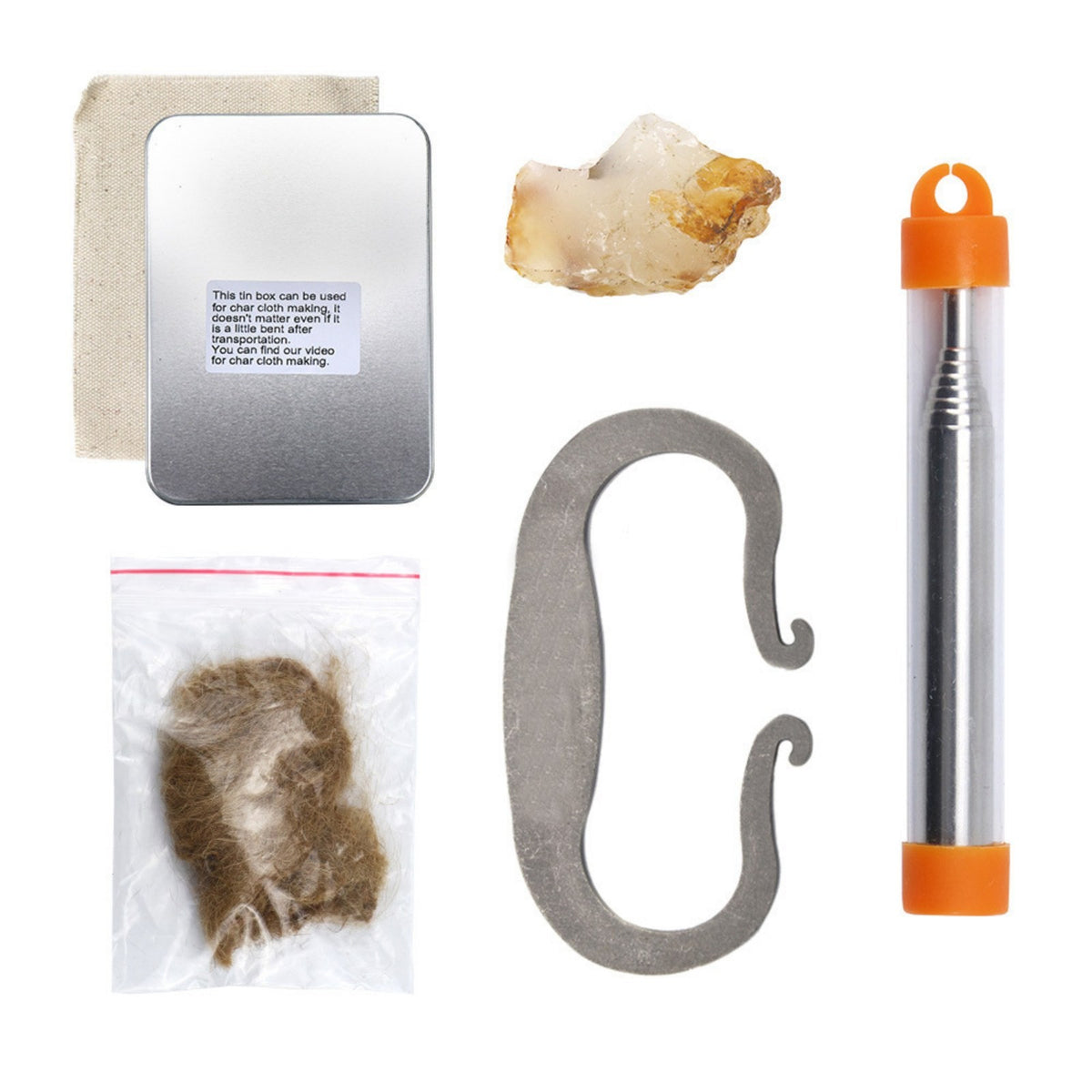 Outdoor Fire Starter Kit with Flint Stone & Carbon Steel Striker - 15,000 Sparks