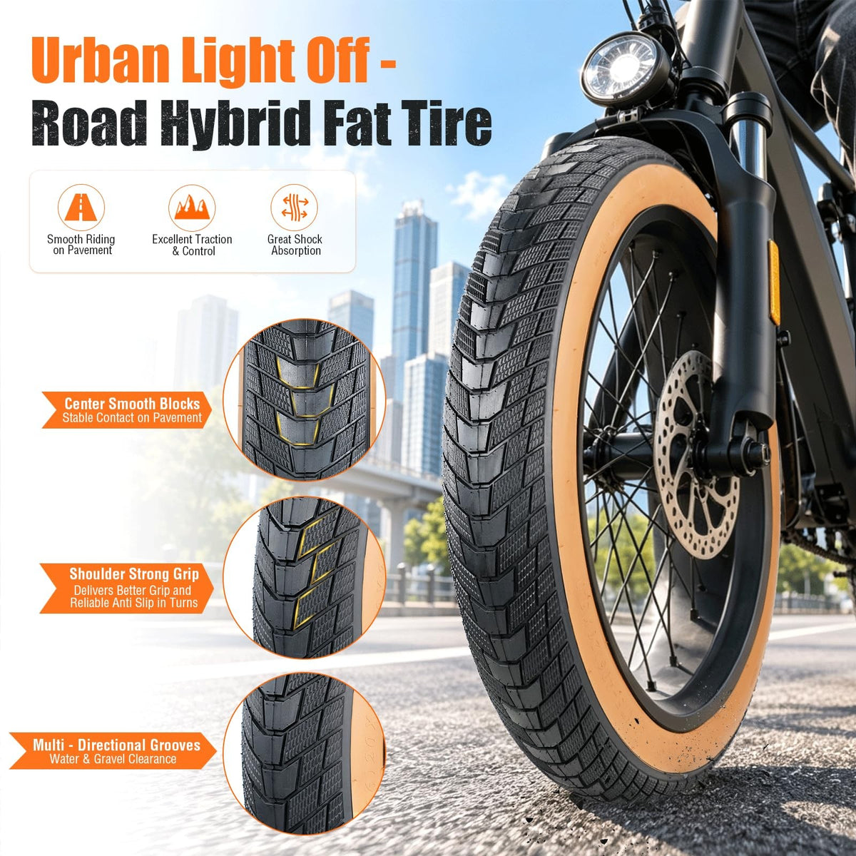 Fat Bike Tire 20x3.0 Inch Set with Inner Tubes - Durable Replacement for Mountain & E-Bikes