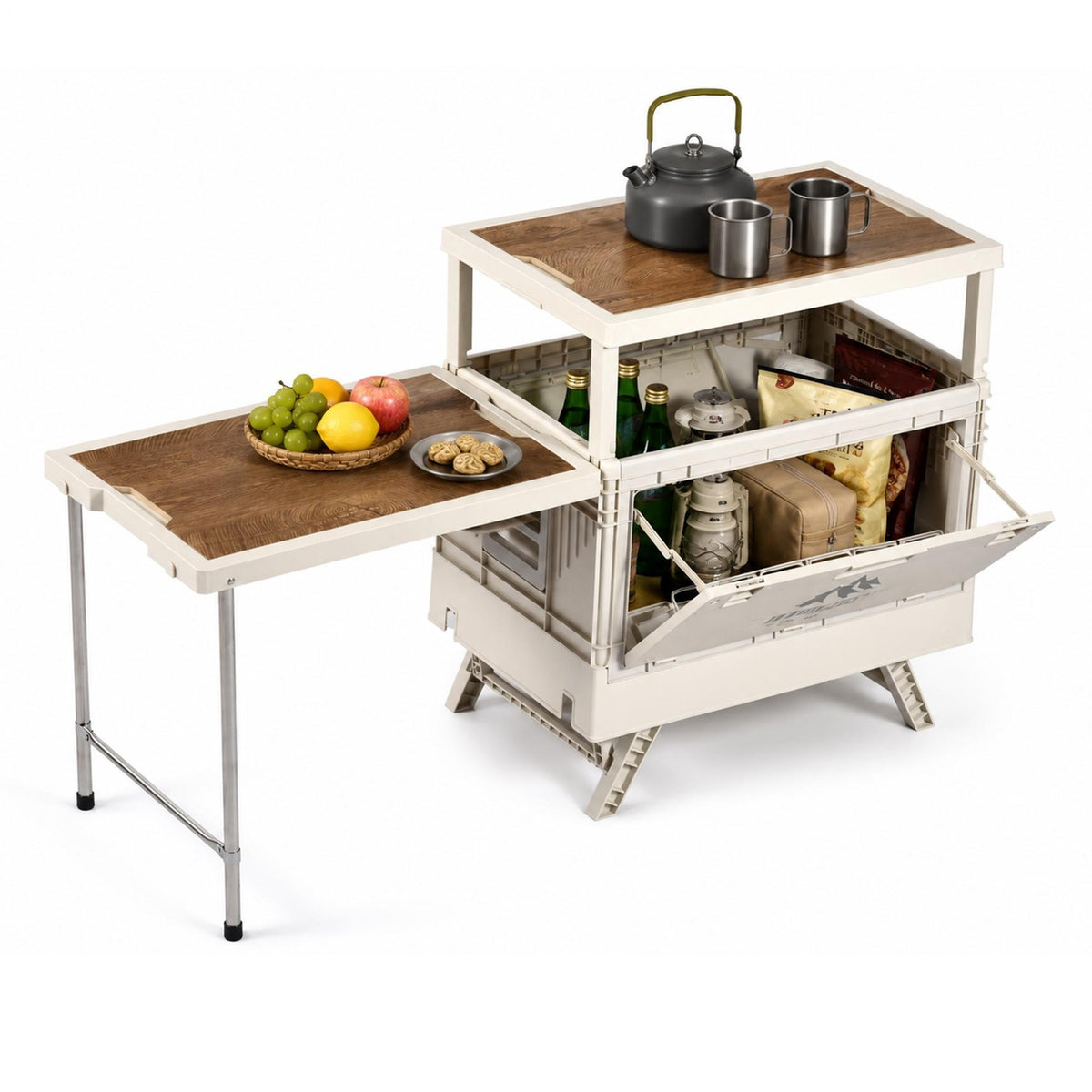94-Inch Multi-Function Camping Kitchen Box with Washing, Chopping & Cooking