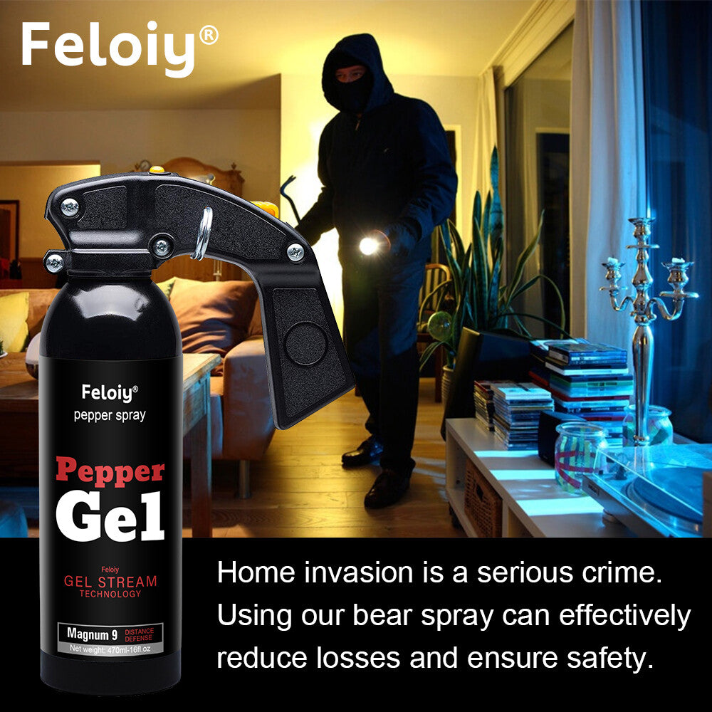 Pepper Gel Self-Defense Spray 16 oz with Targeted Deployment - Max Range & Angle