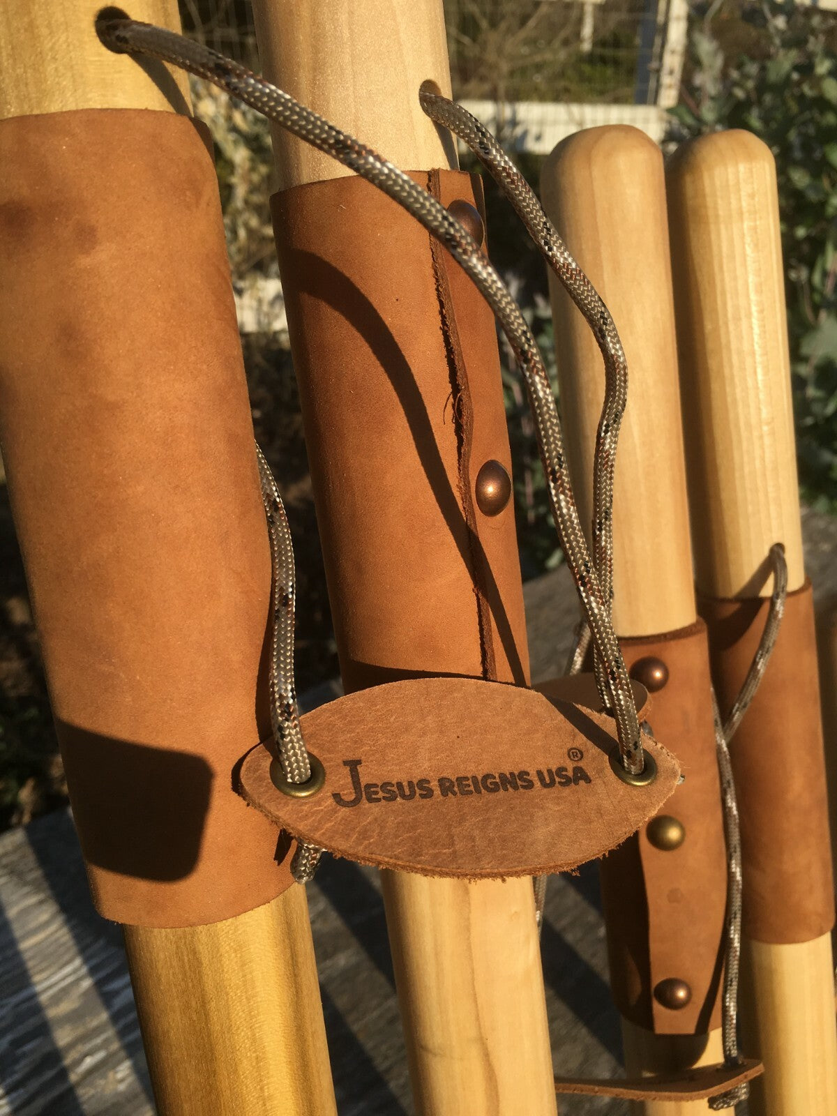 Hand Carved Wooden Hiking Stick with Natural Earth Tones and US Craftsmanship
