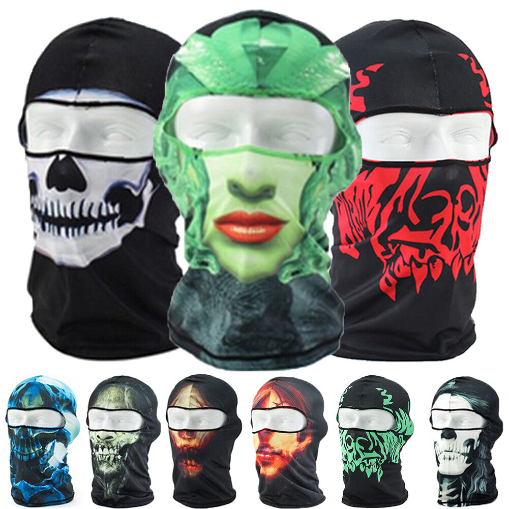 Full Face Balaclava Mask with Skull Print for Outdoor Sports & Tactical Use