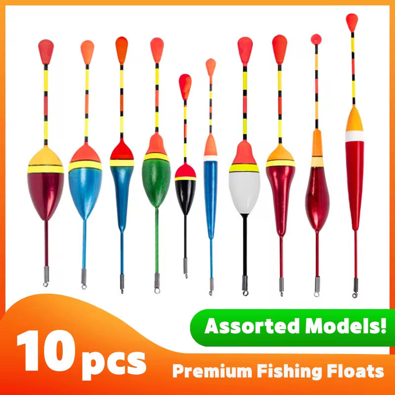 10Pcs Fishing Floats Set - Adjustable Slip Bobbers for Crappie & Freshwater Fishing