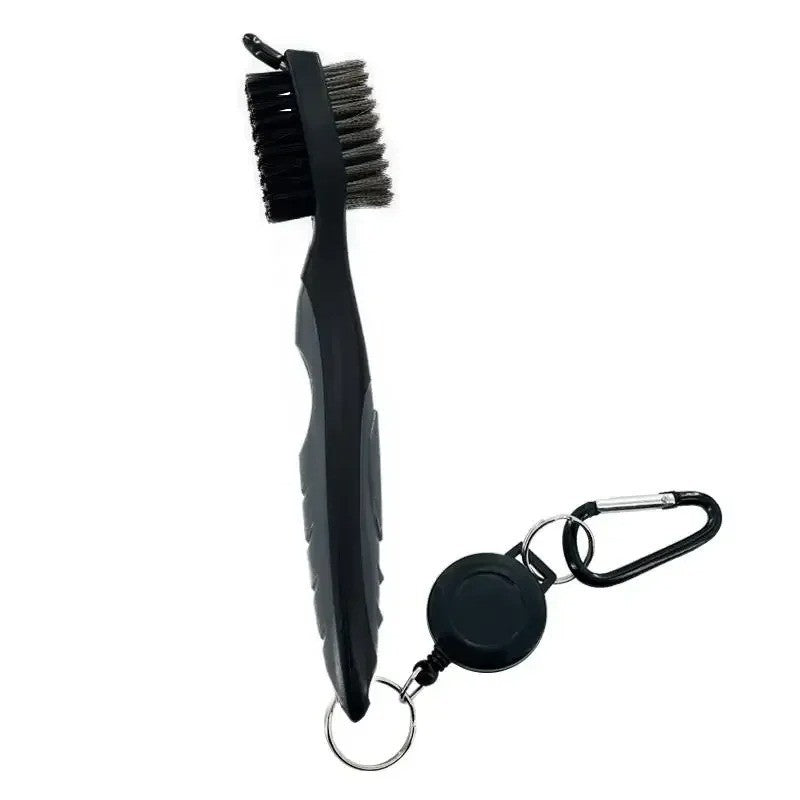 Golf Club Groove Cleaner Brush Kit with Retractable Cord and Spike